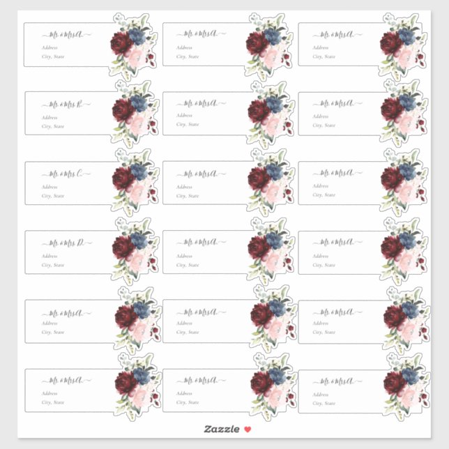 Transparent Guest Address Burgundy Navy (Sheet)