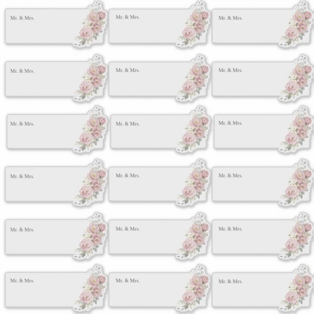 Transparent Guest Address H2 Dusty Roses (Front)