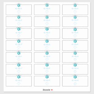 Transparent Guest Address Labels, Aqua Blue