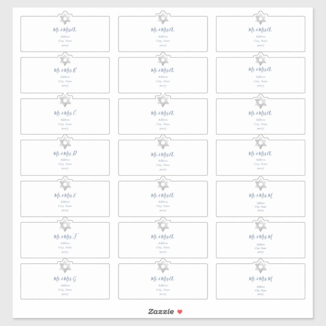 Transparent Guest Address Labels, Navy Ink (Sheet)