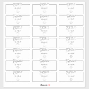 Transparent Guest Address Labels, Stylish Script