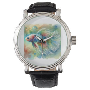 Transparent Head Fish 260924AREF120 - Watercolor Watch