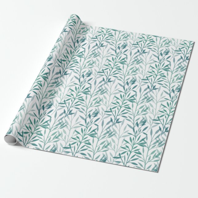 Transparent leaves and branches wrapping paper (Unrolled)