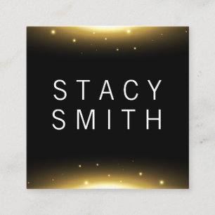 Transparent Light Sparkles Square Business Card