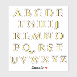 Transparent Metallic Effect Gold Stick On Letters