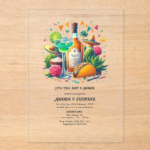 Transparent Mexican Fiesta Taco 'Bout a Shower Acrylic Invitations