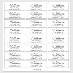 Transparent Modern Black & Clear Return Address