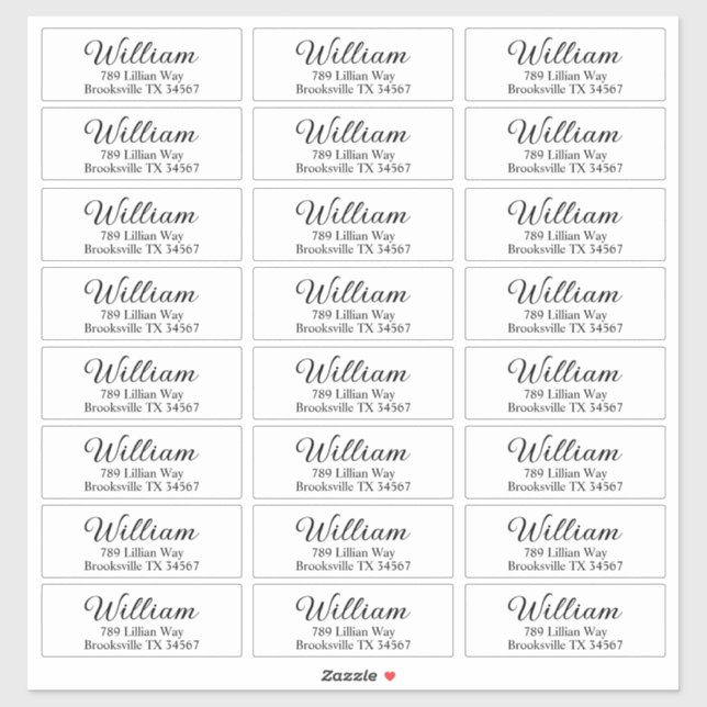 Transparent Modern Black & Clear Return Address (Sheet)