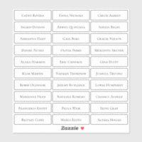Transparent modern minimalist guest names