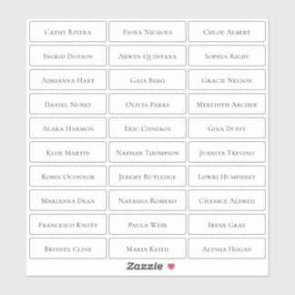 Transparent modern minimalist guest names