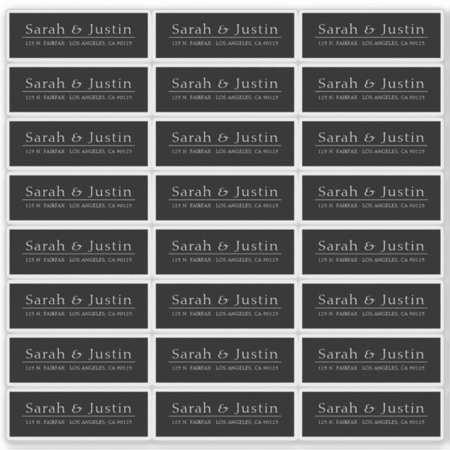 Transparent Modern Wedding Address Label (Front)