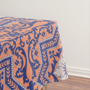 Transparent Monogram Azulejo Style Tablecloth