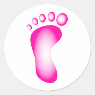 Transparent Pink Foot Classic Round Sticker