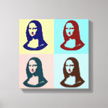 Transparent Pop Art Mona Lisa Canvas<br><div class="desc">Transparent Pop Art Mona Lisa or La Gioconda,  by Leonardo Da Vinci,  with red lips and green eyes in vintage poster style</div>