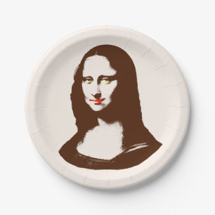 Transparent Pop Art Mona Lisa Paper Plate