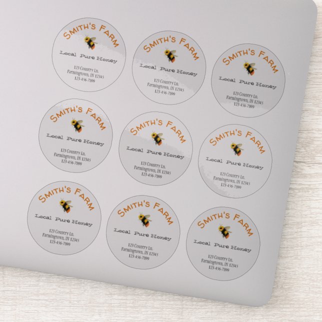 Transparent Round Custom Honey Stickers (Detail)