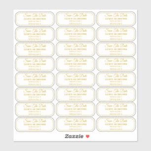 Transparent Save The Date Gold Return Address