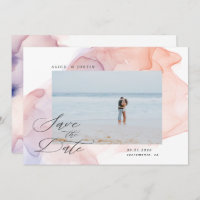 transparent silk modern photo Save the Date