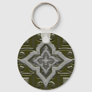 Transparent Silver Metallic 3D effect Keychains