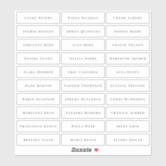 Transparent simple elegant classic guest names