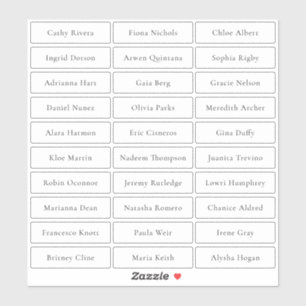 Transparent simple sophisticated guest names