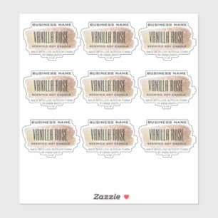 Transparent Soy Candle Labels Pink Gold Opal