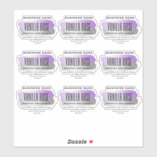 Transparent Soy Candle Labels Purple And Silver