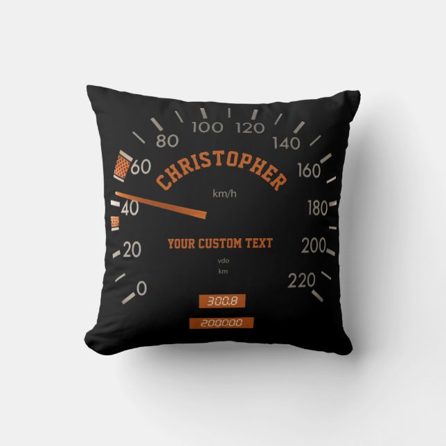 Transparent Speedometer on Dashboard Pillow (Front)