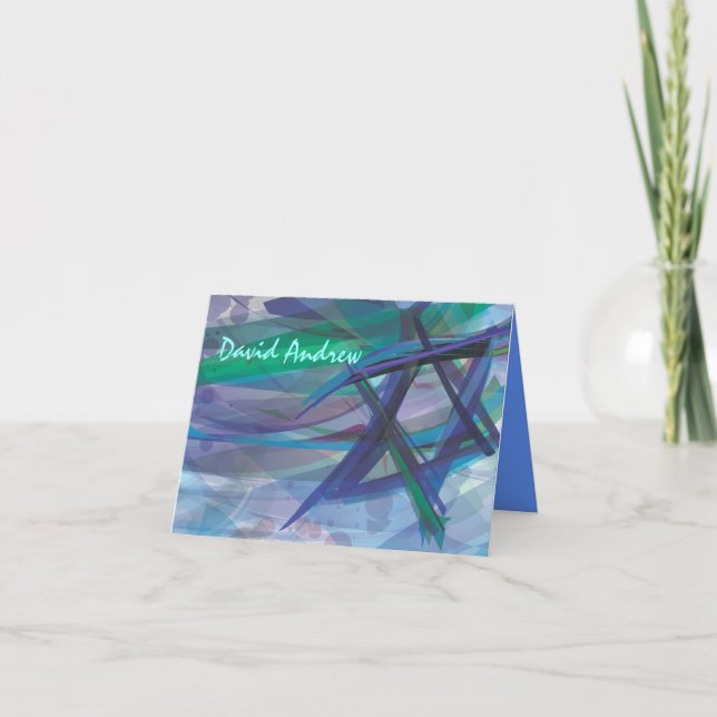 Transparent Star Bat Bar Mitzvah Carte de remercie (Devant)