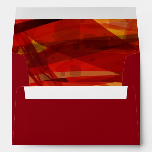 Transparent Star Bat Bar Mitzvah Envelope red (Back (Bottom))