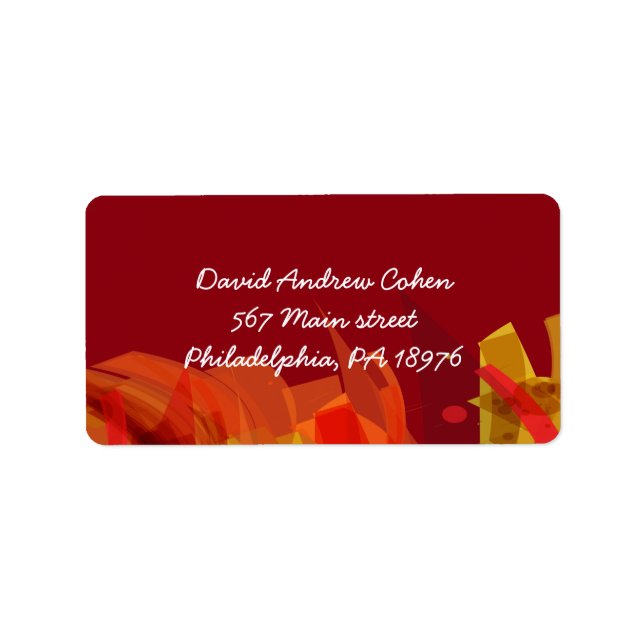Transparent Star Bat Bar Mitzvah Return Address Label (Front)