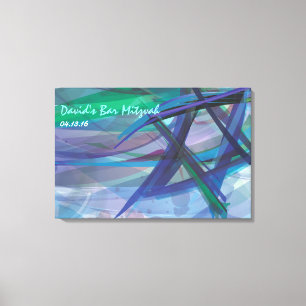 TRANSPARENT STAR Bat Bar Mitzvah Sign-In Board Canvas Print