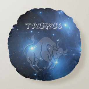 Transparent Taurus Round Pillow