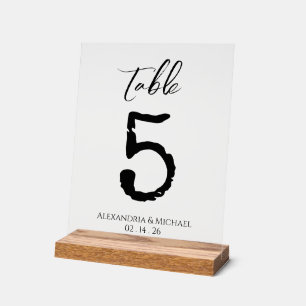 Transparent Vintage Wedding Table Sign Number