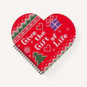 Transplant Gift of Life Knitted Christmas Sweater Notebook