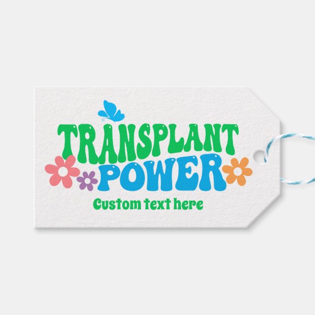 Transplant Power Retro Customizable  Gift Tags (Front (Horizontal))
