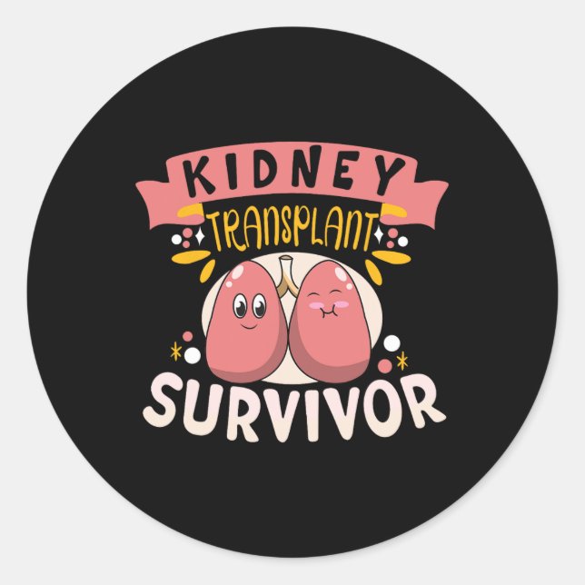 Transplant Survivor Kidney Disease Kidney Stone  Classic Round Sticker (Front)