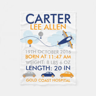 Transport Airplane Personalized Fleece Blanket