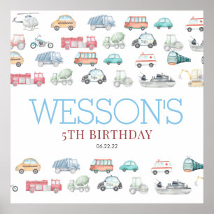 Transport Anniversaire Affiche de bienvenue Tapiss