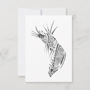 Transport Black White Abstract Tribal Tattoo Art Thank You Card