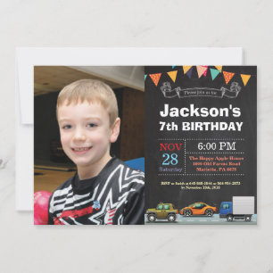 Transport Camion Anniversaire Photo Invitation