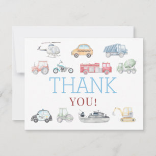 Transport Carte de remerciements d'anniversaire
