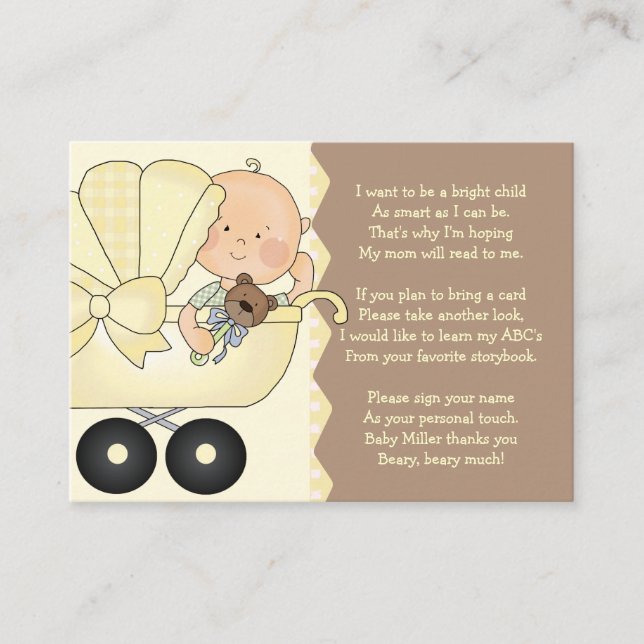 Transport de bébé - Carte d'insertion de livre (Devant)