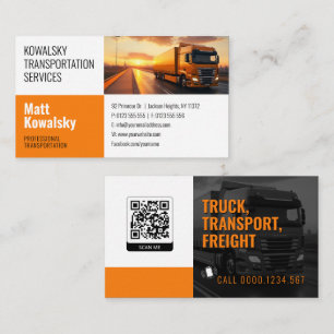Transport et logistique Carte de visite de camio