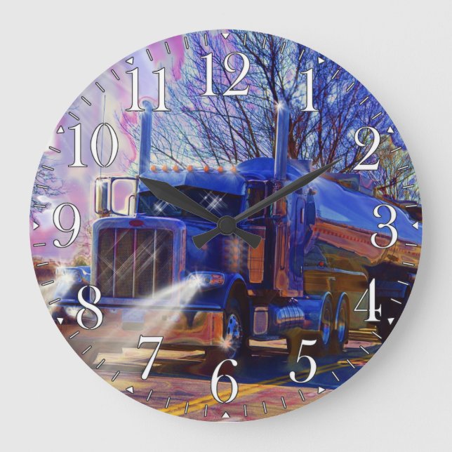 Transport lourd Blue Tanker Truck Wall Horloge (Recto)