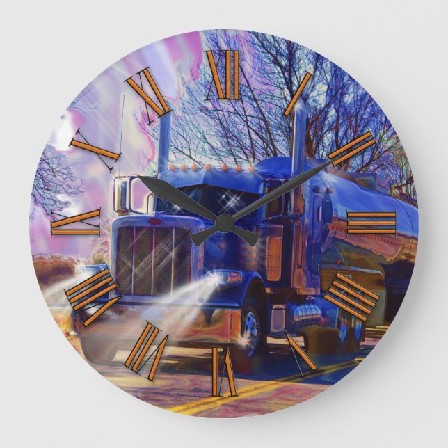 Transport lourd Blue Tanker Truck Wall Horloge (Recto)