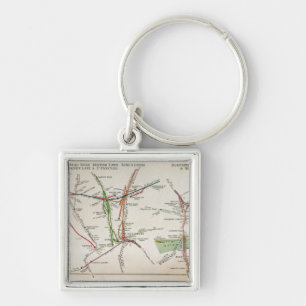 Transport map of London, c.1915 Keychain