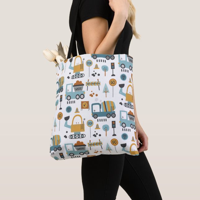   Transport Pattern Boys Tote Bag (Close Up)