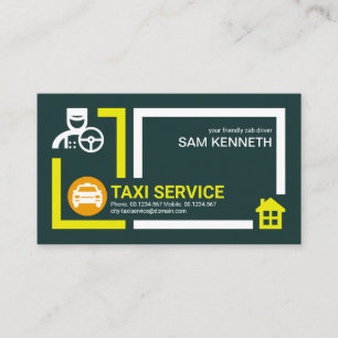 Transport Route Border Frame Taxi Transport Driver Business Card