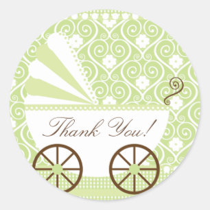 Transport vintageMerci Baby shower Sticker